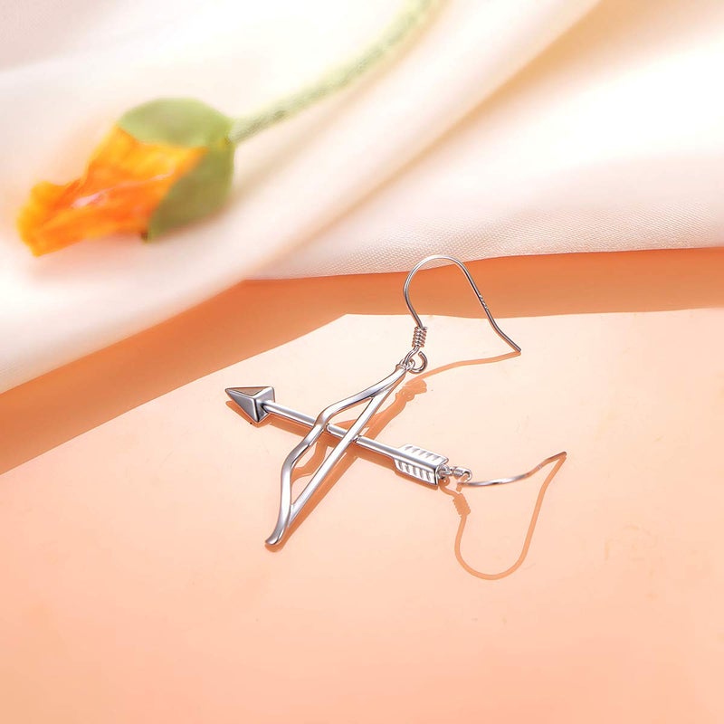 DAOCHONG S925 Sterling Silver Bow Arrow Dangle Drop Mismatched Asymmetry Earrings for Women - Image 3
